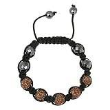 Champagne Crystal Fireball and Faceted Hematite Bracelet