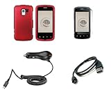 IMAGE OF LG Enlighten (Verizon) Premium Combo Pack - Red Rubberized Shield Hard Case Cover + Atom LED Keychain Light + Screen Protector + Micro USB Data Cable + Car Charger