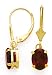 14K 8X6MM OVAL GARNET LEVERBACK EARRINGS