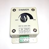 漁業や集魚灯などにも 使い方自由 手動LED ライト 調光器減光　ディマー　ミニタイプ　DC 12-24V 8A　茶色　プラスチックケース