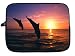 Dolphin Silhouette in Water Laptop Sleeve – Note Book sleeve – Apple iPad – Apple iPad 2 – Apple iPad 3 – Android sleeve – can be used for for Fujitsu, Kindle, Samsung, Dell, Acer, ASUS Eee PC, Gateway, HP, Sony, Compaq, IBM, Mac, Sharp, Toshiba models – Unisex – Ideal gift for all occassions!