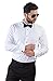 New Mens Tailored Slim Fit White Wing Tip Tuxedo Shirt French Cuff By Azar