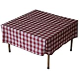 Table in a Bag TC2828RW Square Polyester Gingham Tablecloth, 28-inch by 28-inch, Red and White Checkered Pattern