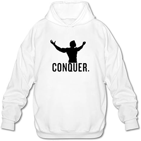 Male Conquer Arnie Long Sleeve Hooded Sweatshirt White