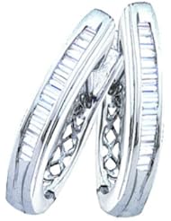 10KT Yellow Gold 0.50 CTW Bagguette Diamond Ladies Fashion HOPPS Earrings