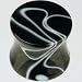 One Plug--Acrylic Double Flared Marble Plug: 0g 5/16" Black (SOLD INDIVIDUALLY. ORDER TWO FOR A PAIR.)