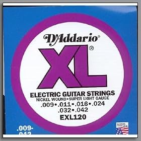 D'Addario EXL120 XL Nickel Wound Super Light (.009-.042) Electric Guitar Strings