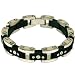 Stainless Steel Bracelet Mens Heavy Link Black Chain Design Polish Finish by Bucasi