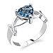 Sterling Silver 2.25 cts Heart Shape London Blue Topaz Ring Size 8