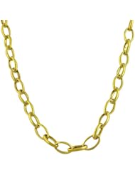 14 Karat Yellow Gold Hollow Oval Link Necklace (17 inch)