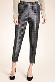 Autograph Straight Leg Jacquard Print Cropped Trousers