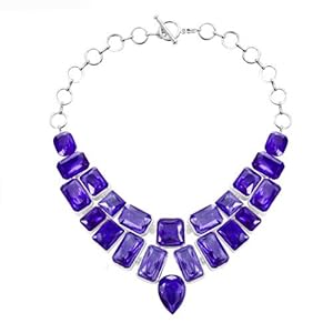 Pugster Chunky Bubble Amethyst Purple Bib Statement Water Drop Necklace Fashion Jewelry For Women