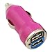 GTMax Hot Pink 2-Port USB Car Charger Adapter 2A with BlueMall Strap Lanyard