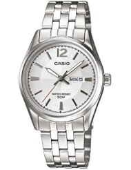 Casio Womens LTP1335D-7AV Silver Stainless-Steel Quartz Watch with White Dial