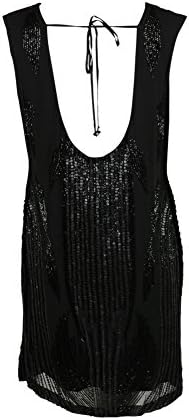 Karina Grimaldi Womens Black Jamila Beaded Sleeveless Shift Dress M