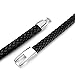 Beadnova 2 Meters 9mm DIY Black Fold Bolo Flat Braided Leather Cord For Bracelet Necklace Jewelry Making
