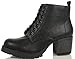 Soda Women's Nevitt Faux Leather Lace Up Chunky Heel Combat Style Boots