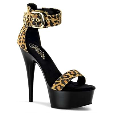 : 6 Inch Closed Back Buckle Cuff Dorsay Sandal Animal Print Shoes ...