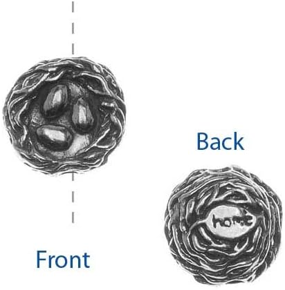 Green Girl Studios Pewter "Home" Bird's Nest Focal Bead 16mm (1)