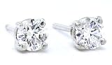 1/2 carat (0.50 ct TW) Brilliant Round Diamond Stud Earrings in 14Kt White Gold (G  I1/I2)