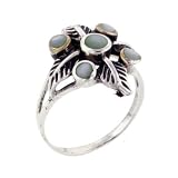Sterling Silver Leaves Cluster Ring
