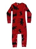 LazyOne Classic Moose Red Boys and Girls Infant Pajamas