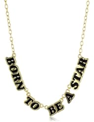 nOir "Barbie" Born To Be A Star Black and Gold Necklace
