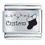 Christmas Stocking And Lights Custom Laser Italian Charms Bracelet
