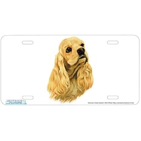 - American Cocker Spaniel - Art Print - License Plate Decorative Tag By Robert J. May From Airstrike