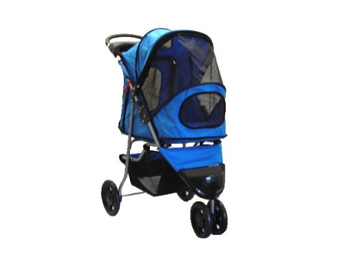 3 Wheel AT3 Pet Dog Cat Stroller Blue