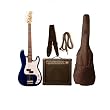Austin Bazaar Electric Bass Pack with 10 Watt Amp - Transparent Blue