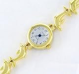 Special Price New Unique Dolphine Bracelet Gold Tone Analog Ladies Watch
