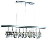 Elegant Lighting 3100D40C/RC Chorus Line 12-Inch High 10-Light Chandelier, Chrome Finish with Crystal (Clear) Royal Cut RC Crystal