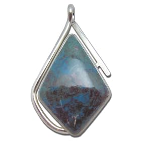 Large Diamond Shaped Chrysocolla Pendant
