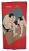 Japanese Noren split door curtain - Sumo wrestler design, cotton
