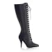 Vanity 4 Inch Knee Boot With Elasticated Panel Black Leather Pleaser
