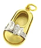 Baby Bootie Charm with a Diamond Bow