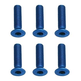 M3X12 Flat Head Blue Aluminum Screws(6) from Associated Electric Car Kits