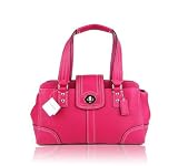 COACH Hamilton Carryall Handbag Satchel Purse in Magenta Leather F13961
