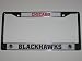 CHICAGO BLACKHAWKS Durable Metal LICENSE PLATE FRAME