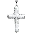 14K White Gold Cross Pendant - 26.00x18.00mm