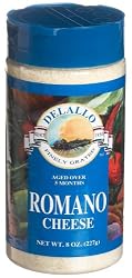 DeLallo Grated Romano Cheese, 8-Ounce Unit (Pack of 4)