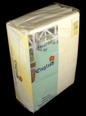 Double Bed Cream Flannelette Sheet Sets - 1 x Flat, 1 x Fitted, 2 Pillowcases