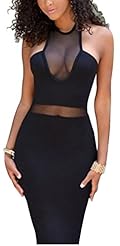 Round Neck Polyester/Spandex Sleeveless Mesh Backless Open-Back  Dress