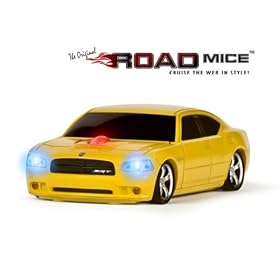 Dodge Charger Wireless Optical Computer Mouse (Yellow) by Collectable Diecast