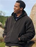 Cotton Canvas Hooded Work Jacket with Quilted Lining