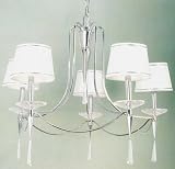 Contemporary Lamps, Halina Five Light Crystal and Chrome Chandelier by Eurofase