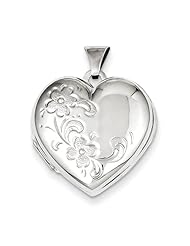 Sterling Silver Floral Heart Locket