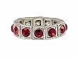 Ring - R39 - Swarovski (tm) Crystal Stretch - Square Style - Size Med ~ Siam Red