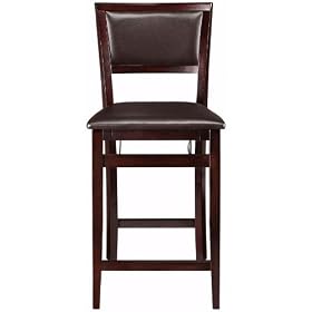 Faux Leather Foldable Counter Stool, COUNTER HEIGHT, BROWN by Home Decorators Collection